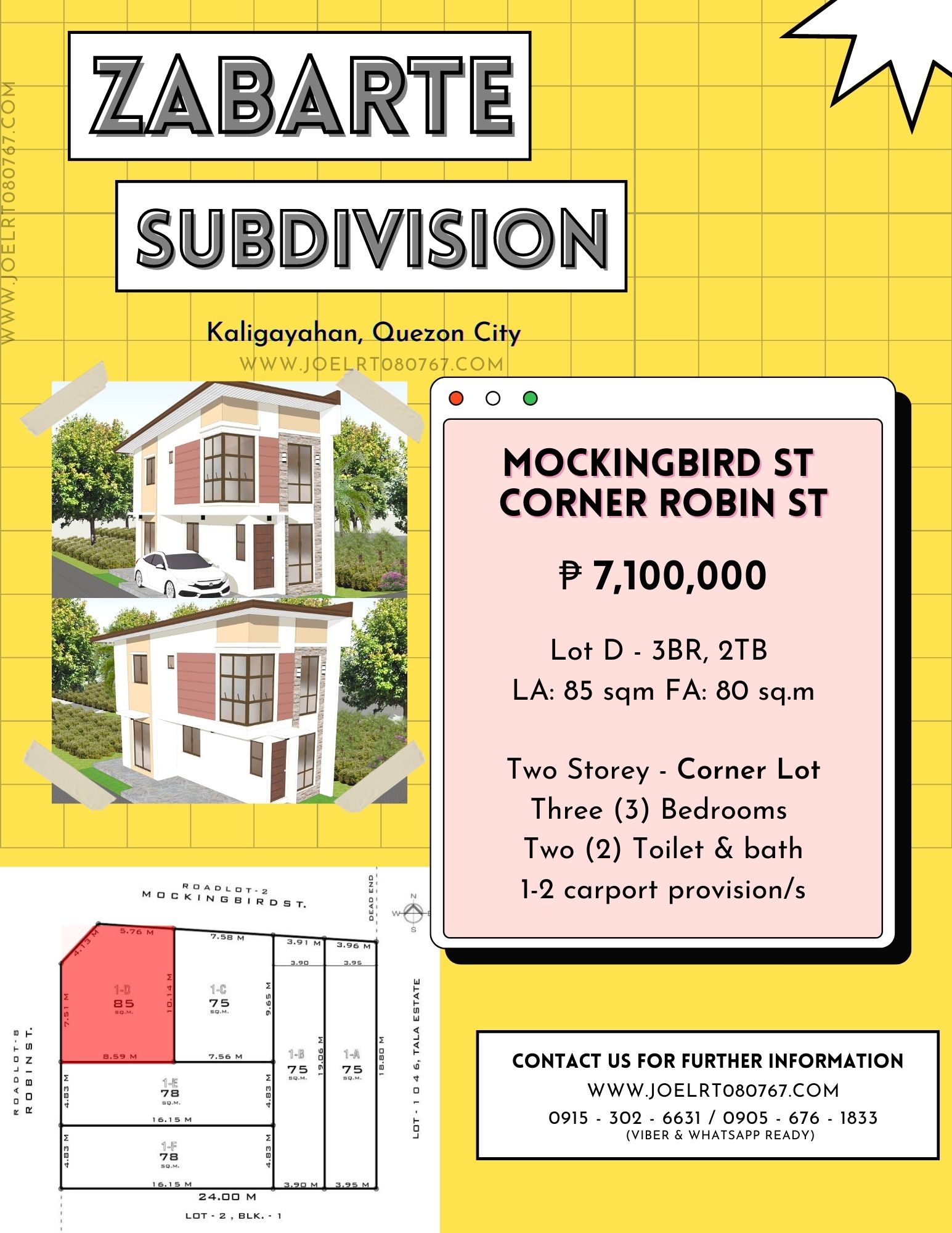 Mockingbird Street corner Robin Street